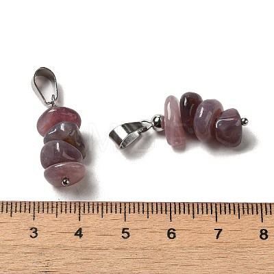 Natural Purple Aventurine Chip Pendants G-H307-07P-09-1