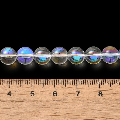 Transparent Electroplate Glass Beads Strands GLAA-T032-T8mm-C14-1