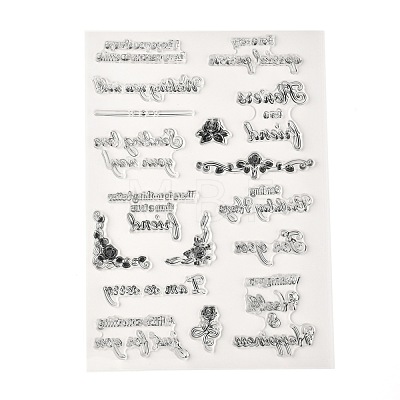 TPR Words Transparent Stamps DIY-G034-01D-1