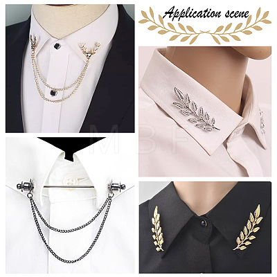   8Pcs 8 Style Antler & Wing & Triangle Hanging Chain Brooches JEWB-PH0001-30-1