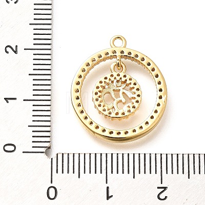 Brass Micro Pave Cubic Zirconia Pendants KK-G519-07G-01-1