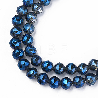 Electroplate Transparent Glass Beads Strands EGLA-N002-34A-G03-1