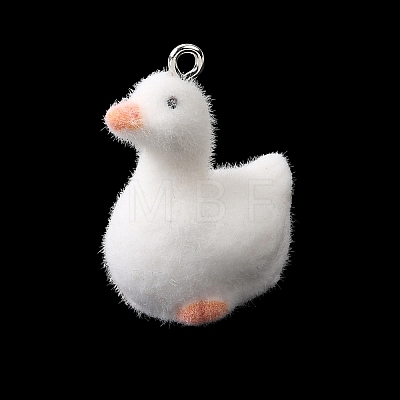 Flocking Opaque Resin Pendants RESI-G123-01D-1