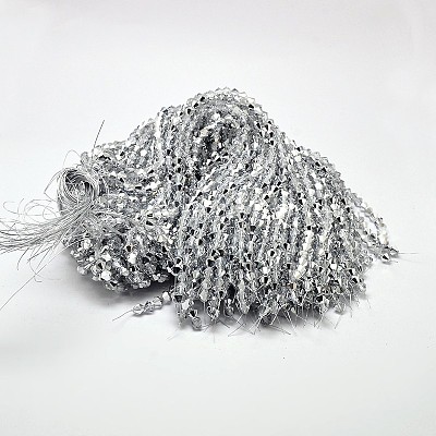 Electroplate Faceted Bicone Imitation Austrian Crystal Glass Beads Strands GLAA-F029-5x5mm-B01-1