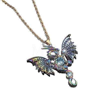Alloy Dragon Pendant Necklaces for Women Men WGB8FF1-01-1