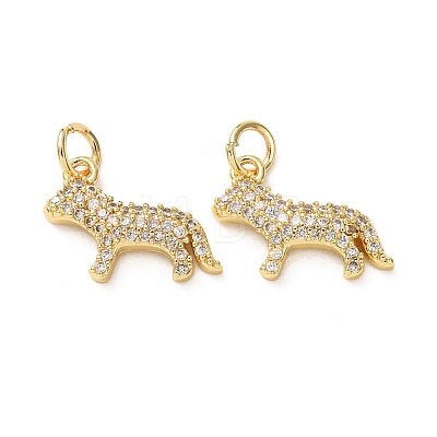 Brass Micro Pave Clear Cubic Zirconia Pendants CU-E003-18G-12-1