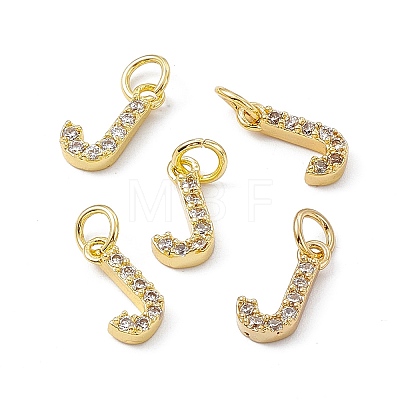 Real 18K Gold Plated Brass Micro Pave Clear Cubic Zirconia Charms KK-E068-VB452-J-1