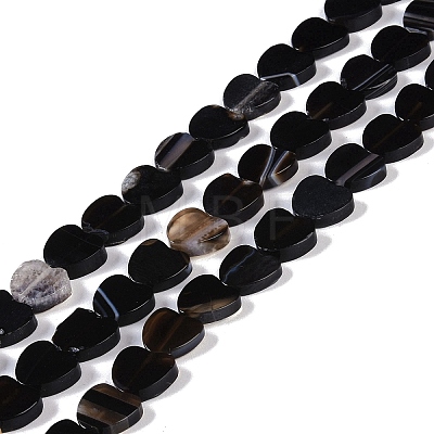 Natural Black Agate Beads Strands G-NH0011-G04-01-1