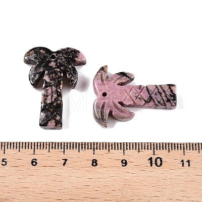 Natural Rhodonite Coconut Tree Pendants G-N342-02D-1