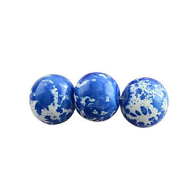 Baking Painted Round Glass Bead Strands X-DGLA-S084-16mm-61-1