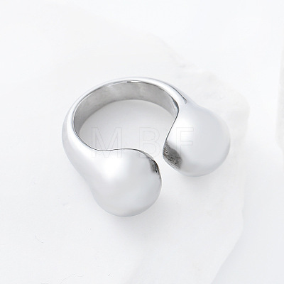 304 Stainless Steel Cuff Open Rings RY3631-2-1