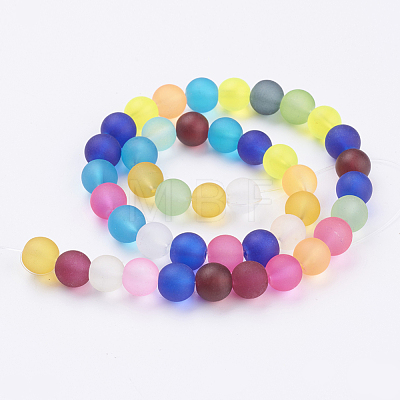 Frosted Glass Beads Strands FGLA-MSMC001-06-1