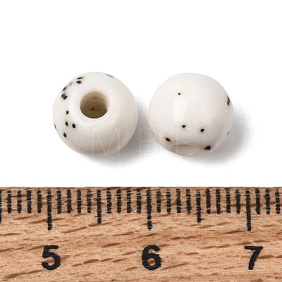 Speckled Round Handmade Ceramic Beads PR-NH0001-02B-1