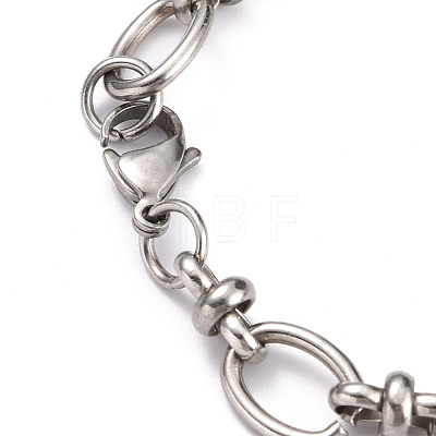 304 Stainless Steel Oval Link Chain Bracelets X-BJEW-Z011-12P-1