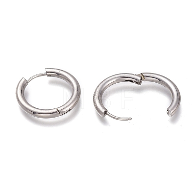 Tarnish Resistant 201 Stainless Steel Huggie Hoop Earrings EJEW-L256-05E-P-1