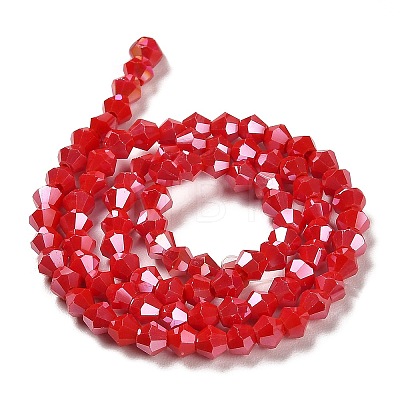 Opaque Solid Color Electroplate Glass Beads Strands GLAA-F029-P4mm-A02-1
