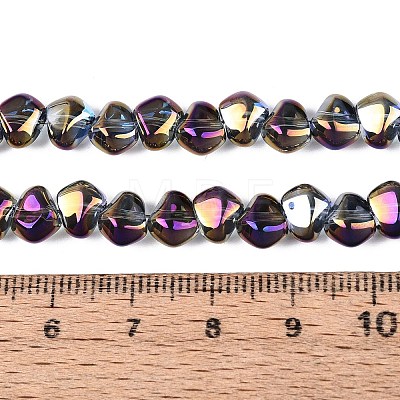 Electroplate Transparent Glass Beads Strands EGLA-Q133-01A-05-1