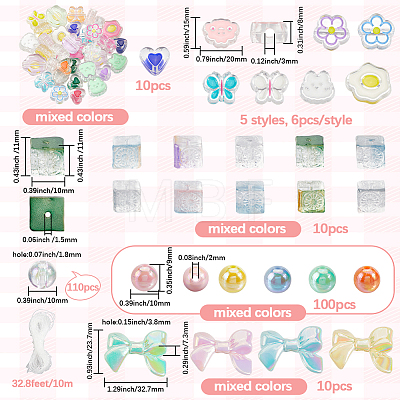 DIY Acrylic Bead Mobile Phone Strap Making Kits DIY-SP0003-64-1