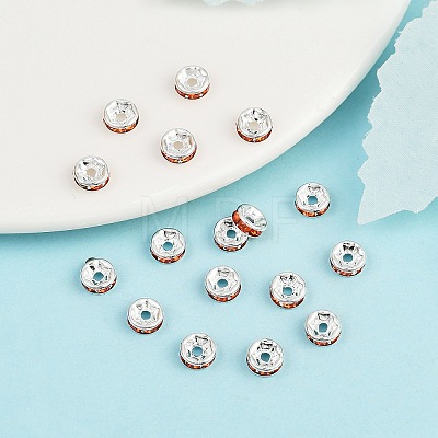 Brass Grade A Rhinestone Spacer Beads RB-A014-Z6mm-20S-1