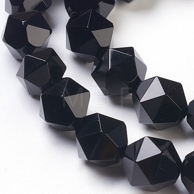 Natural Black Onyx Beads Strands G-K282-01C-1