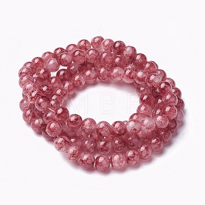 Spray Painted Glass Beads Strands X-GLAA-A038-C-62-1