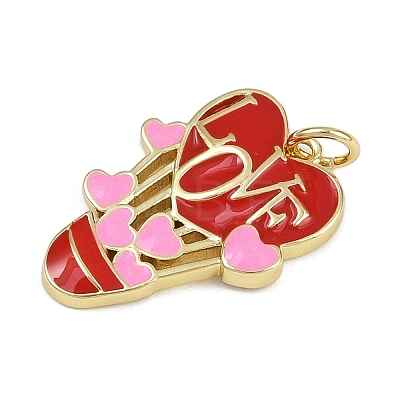 Brass Enamel Pendants KK-B150-04G-02C-1