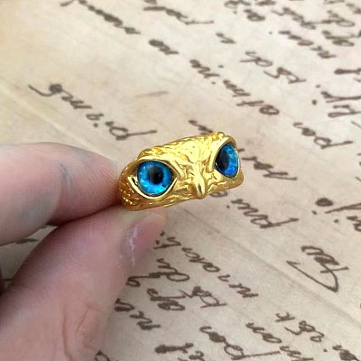 Ancient Blue Eye Owl Ring Couple Jewelry Finger Ring SM0137-1-1