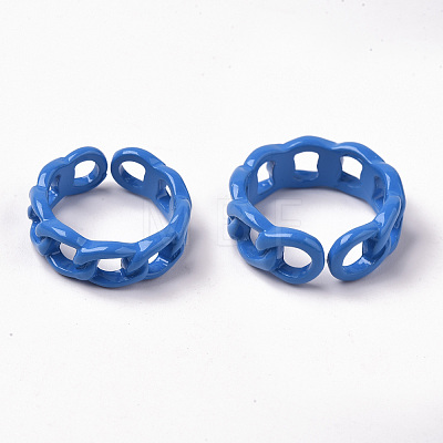 Spray Painted Alloy Cuff Rings RJEW-T011-27-RS-1