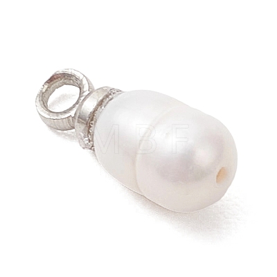 Natural Cultured Freshwater Pearl Rice Charms PALLOY-JF05090-1