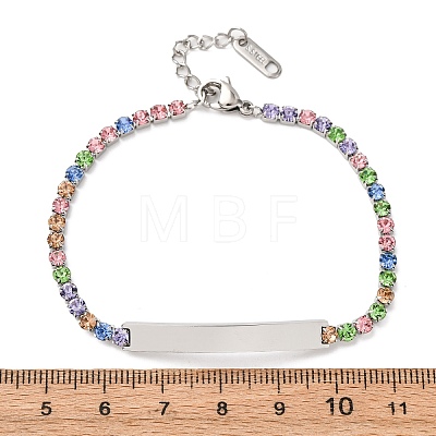304 Stainless Steel Rhinestone Cup Chain Bracelets BJEW-G753-02P-01-1