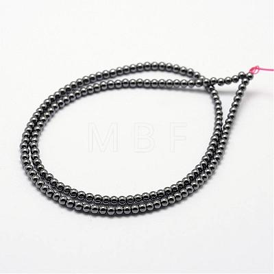 Grade AB Non-magnetic Synthetic Hematite Beads Strands G-P209-02-3mm-1