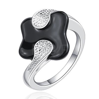 Fashionable Brass Enamel Rhombus Finger Rings RJEW-BB07438-7-1