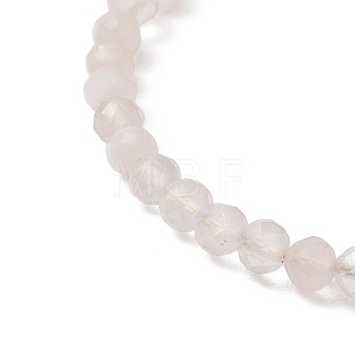 Natural Rose Quartz Beaded Cuff Bangles BJEW-JB13326-03-1