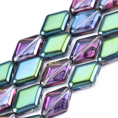 Electroplate Glass Beads Strands EGLA-N008-009-1