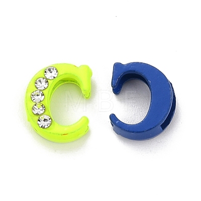 Spray Painted Zinc Alloy Slide Charms ALRI-WH0005-13C-1