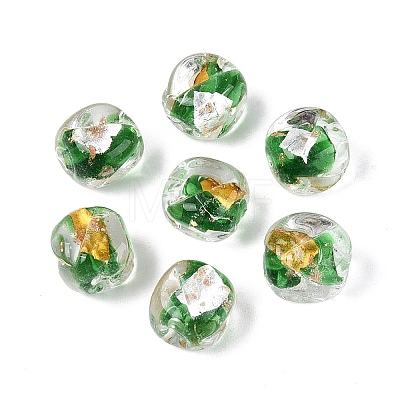 Handmade Gold & Silver Foil Glass Beads FOIL-Q003-01E-1