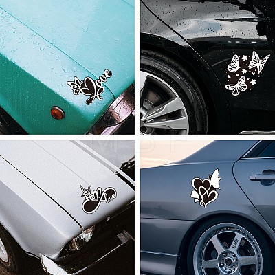 Reflective Vinyl Butterfly Car Stickers STIC-WH0022-004-1