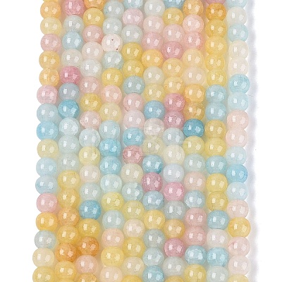 Ombre Effect Dyed Crackle Glass Beads Strands GLAA-Q106-01A-B14-1