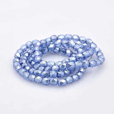 Pearl Luster Plated Glass Faceted Drum Beads Strands GLAA-A032-4mm-PL07-1
