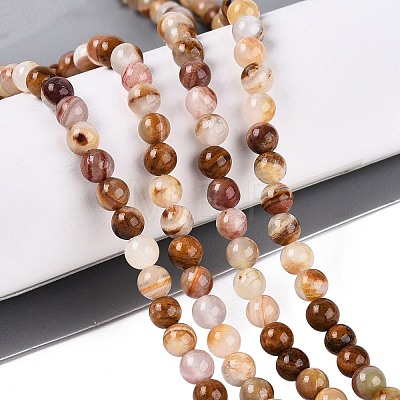 Natural Wood Lace Stone Wooden Jasper Beads Strands G-B128-A04-01-1