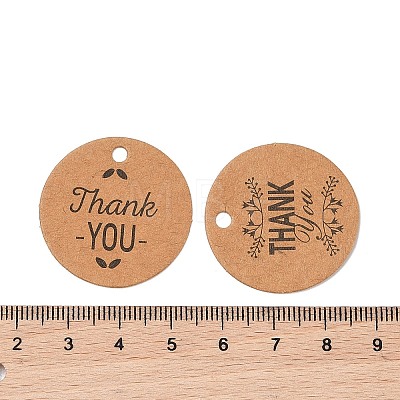 100Pcs Kraft Paper Thank You Printed Gift Tags CDIS-H007-06-1