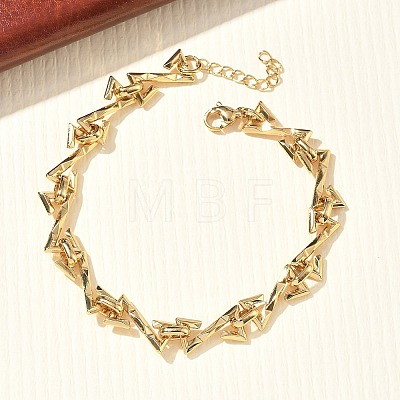 Hammered 304 Stainless Steel Link Chain Bracelets for Women BJEW-D466-07G-1