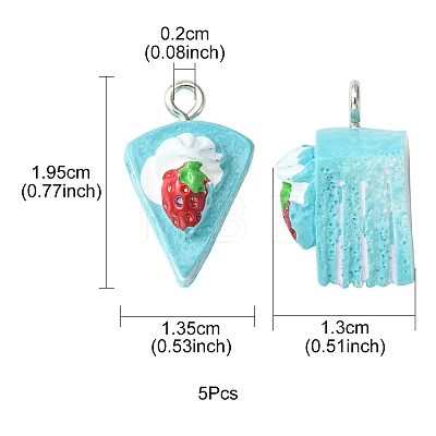 Opaque Resin Imitation Food Pendants CRES-YW0001-10C-1