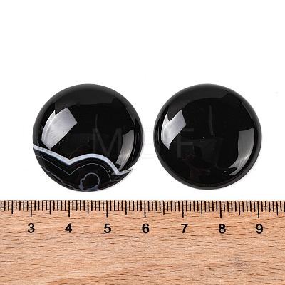 Natural Dyed & Heated Black Agate Cabochons G-B085-02A-03-1