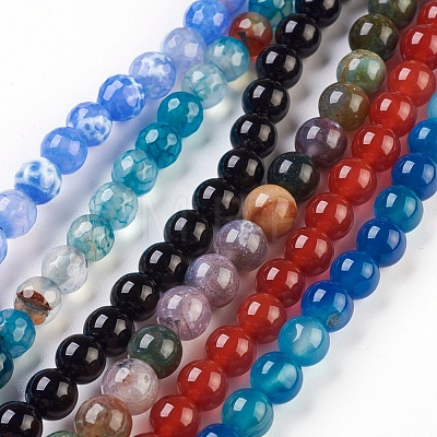 Natural Agate Beads Strands G-MSMC007-16-6mm-1
