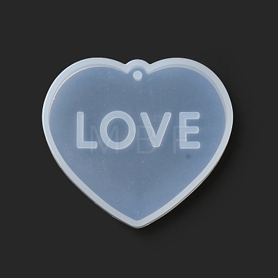 Silicone Heart with Hollow Word LOVE Pendant Molds DIY-C061-05A-1