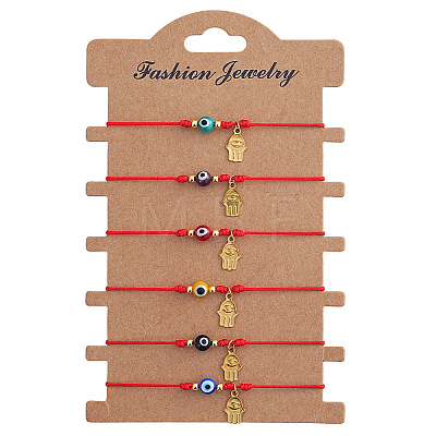 6Pcs Glass Evil Eye Beaded Braided Bracelet Sets ID6668-8-1