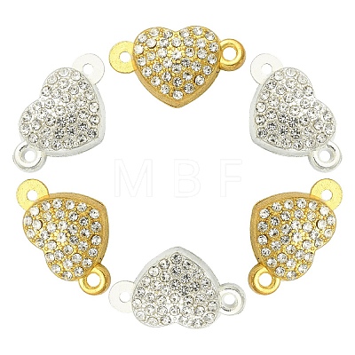 10 Sets 2 Colors Alloy Crystal Rhinestone Magnetic Clasps PALLOY-CJ0002-36-1