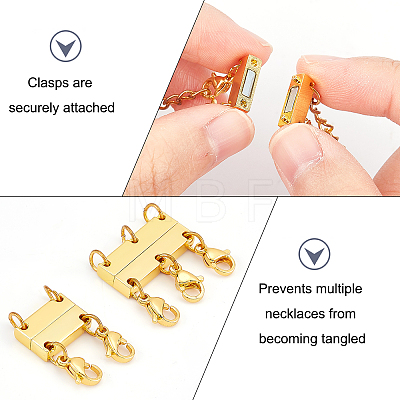 2Pcs 2 Styles 2 and 3 Strands Alloy Magnetic Clasps Converter FIND-BC0002-80-1