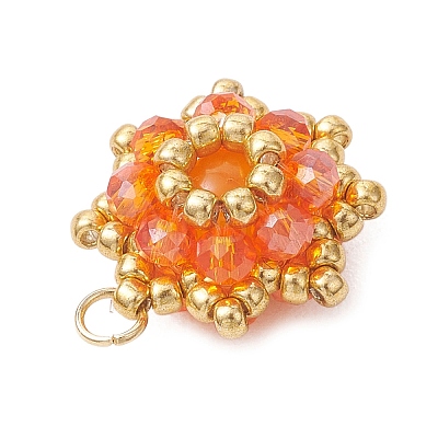 Dyed Natural Malaysia Jade & Electroplate Glass Cluster Beaded Pendants PALLOY-MZ01311-01-1
